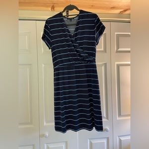 Banana Republic stripes faux wrap dress Petite Large